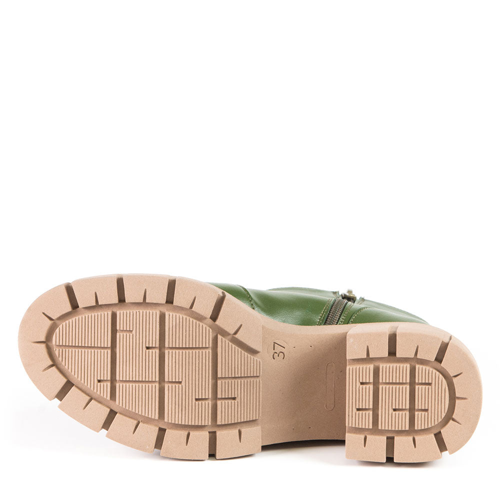 CHELSEA BOTTILLON VERT EN CUIR DE CACTUS
