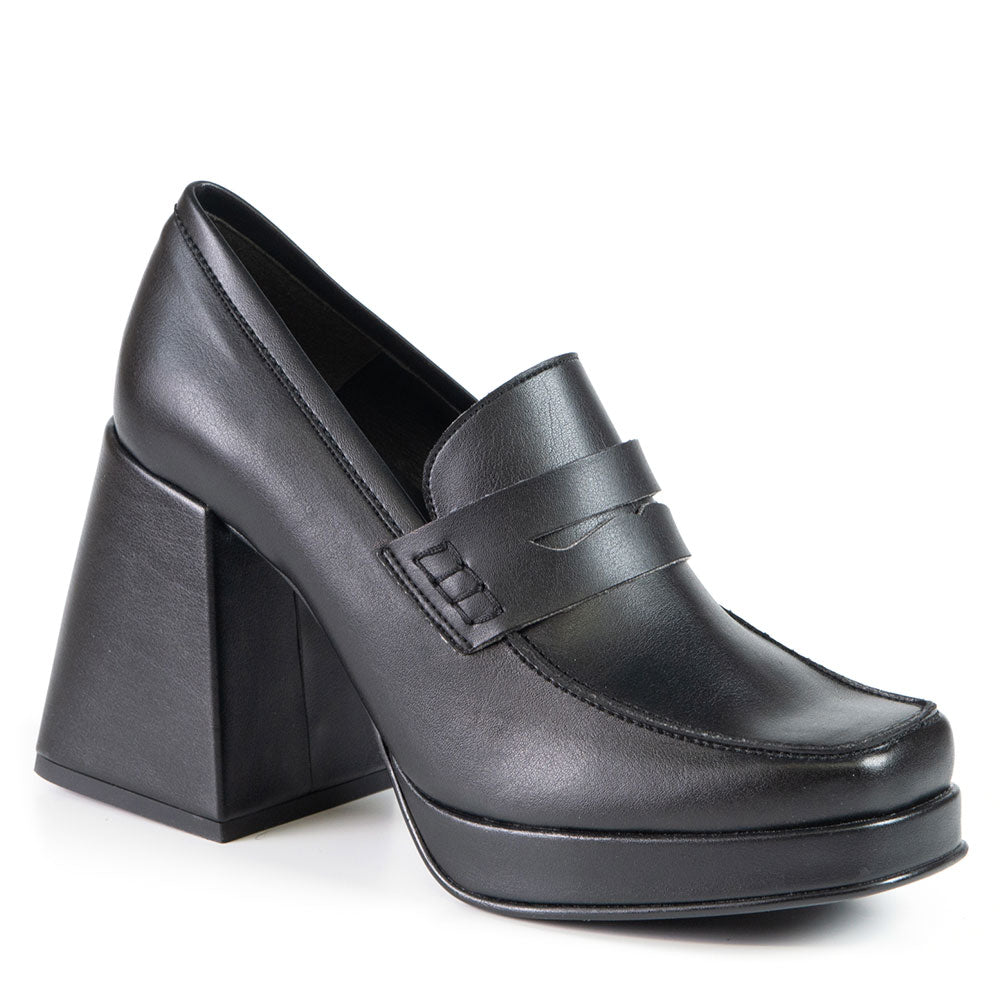 GINNY LOAFER NOIR EN CUIR DE CACTUS