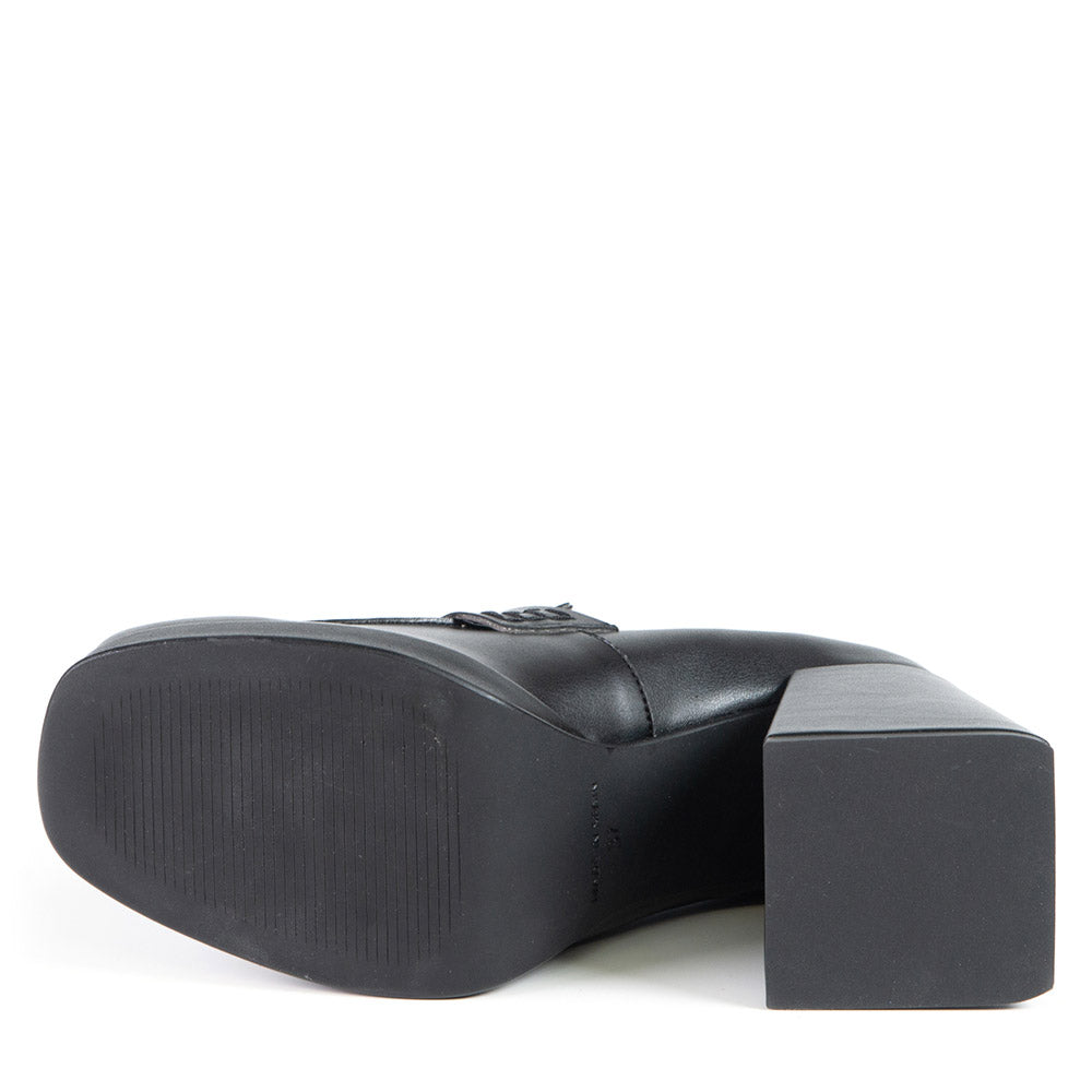 GINNY LOAFER NOIR EN CUIR DE CACTUS