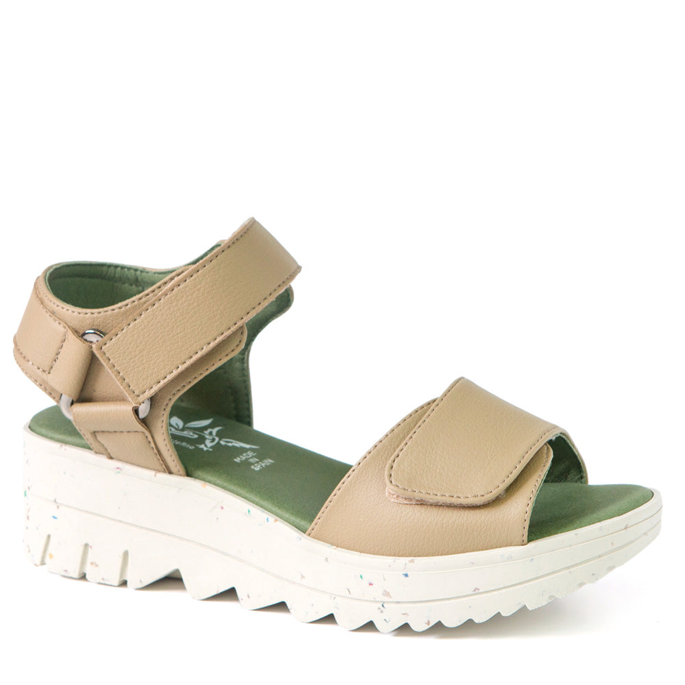 LARENTIA SANDALE BEIGE EN CUIR DE CACTUS