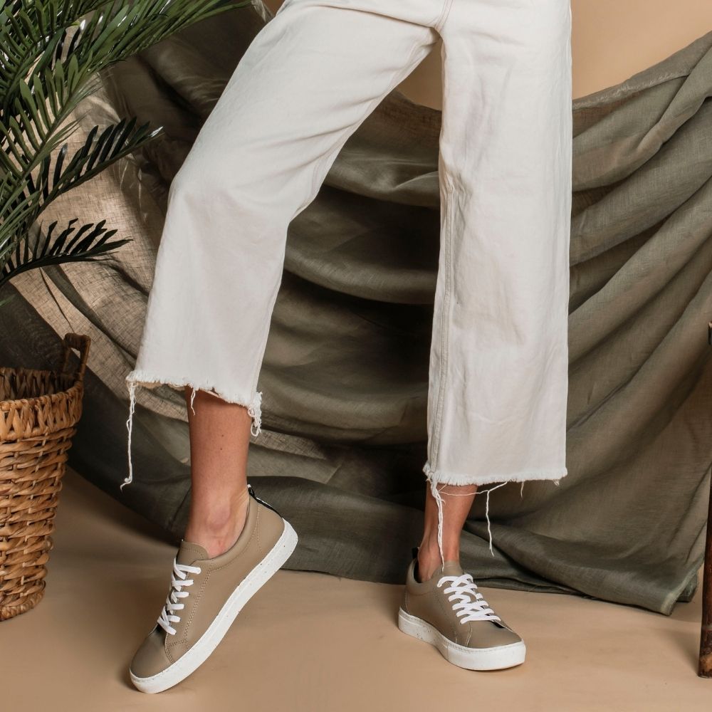 GAIA SOULIER BEIGE EN CUIR DE CACTUS