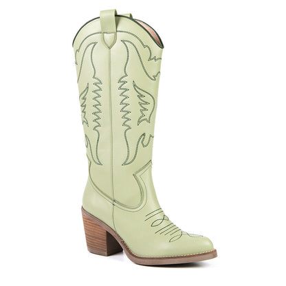 GEORGIA Mint Cactus Leather Cowboy Boot