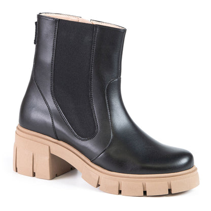 CHELSEA Black Cactus Leather Bootie