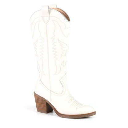 GEORGIA White Cactus Leather Cowboy Boot