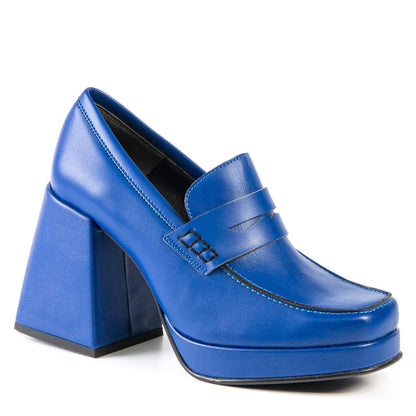 GINNY Blue Cactus Leather Loafer