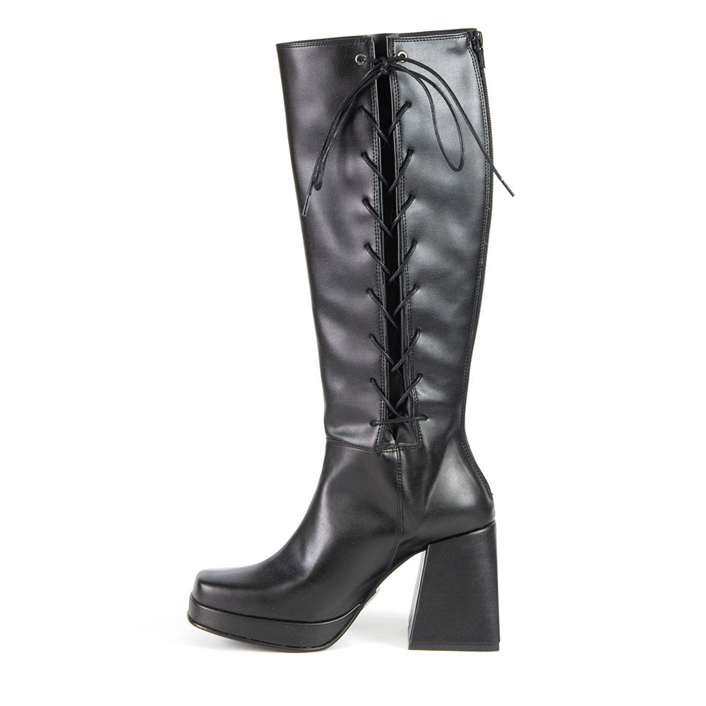 KIM Black Cactus Leather High Boot