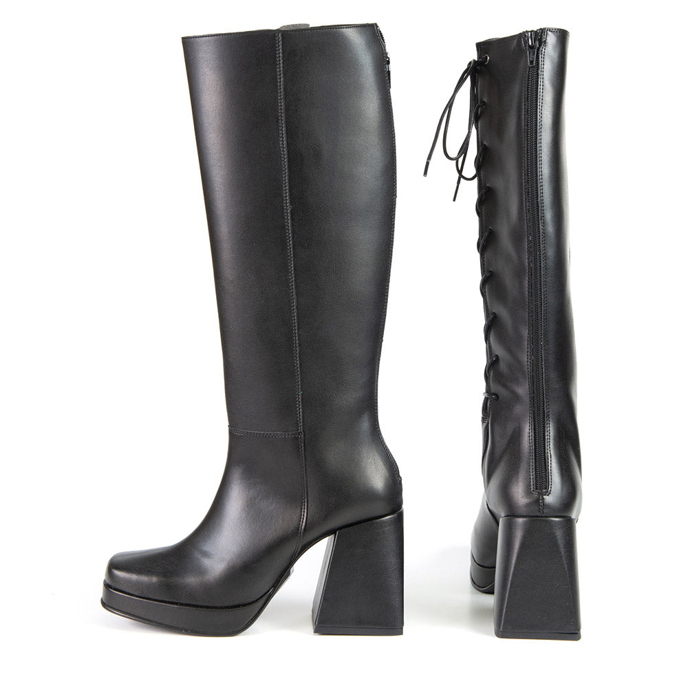 KIM Black Cactus Leather High Boot