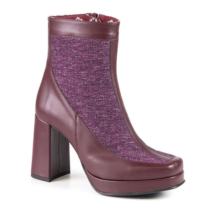 MAGALIE Purple Recycled Material Heeled Bootie