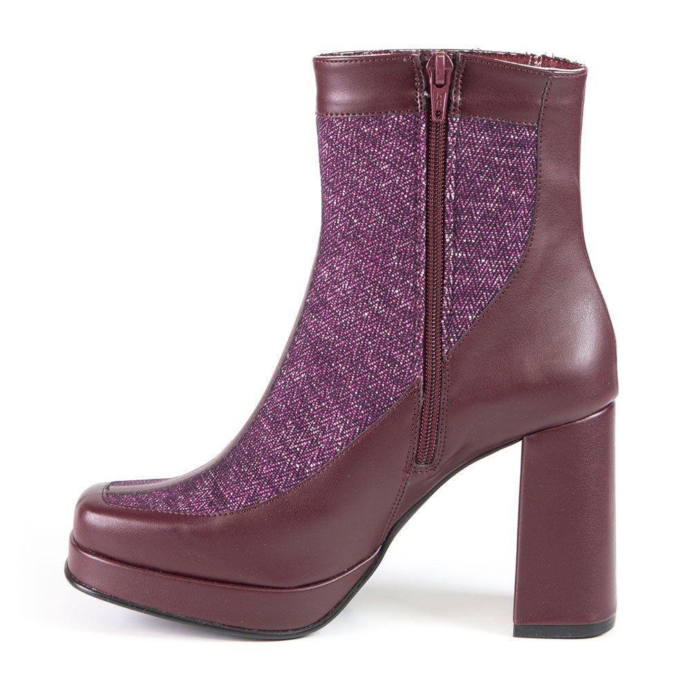 MAGALIE Purple Recycled Material Heeled Bootie