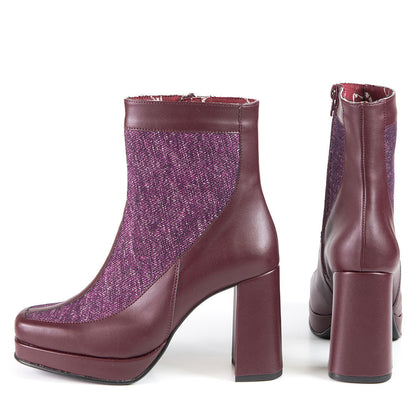 MAGALIE Purple Recycled Material Heeled Bootie