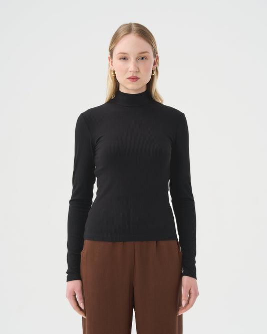 TURTLENECK CLASSIQUE RIB - NOIR