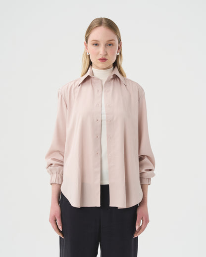 Loose Masculine Shirt - Pink White