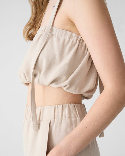 PLEATED TOP MADE FROM RECYCLED FABRICS - ONE SIZE