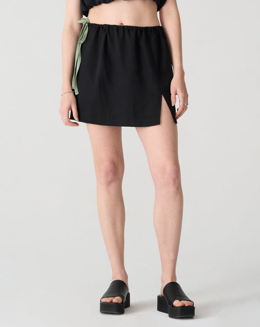 MINI SKIRT - BLACK AND SAGE