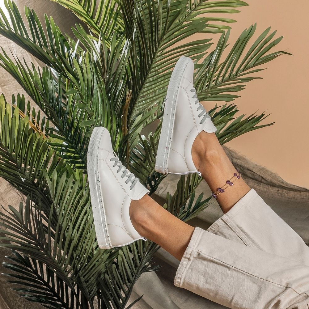 GAIA White Cactus Leather Shoes